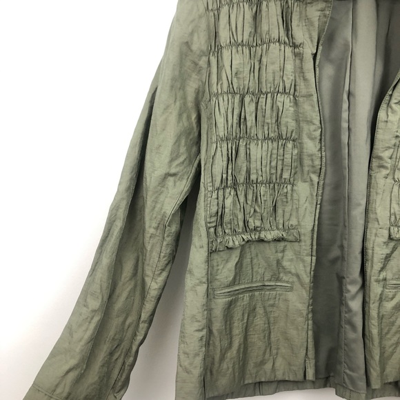 NWOT Chico’s Olive green metallic jacket - Picture 3 of 6
